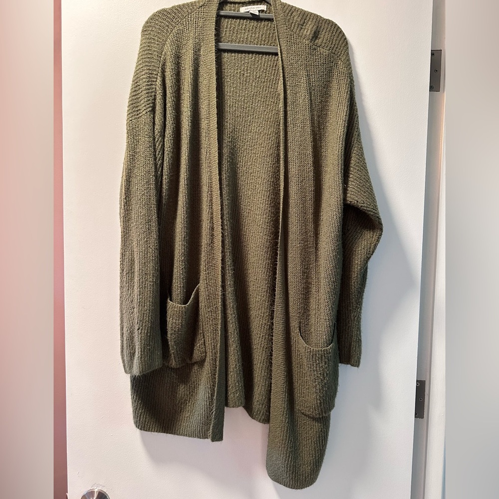 American Eagle Outfitters Green Cardigan Sweater Long Knit